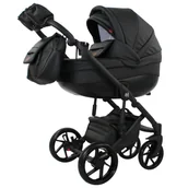 Wózki dziecięce - Wózek dziecięcy Mommo 3w1 wielofunkcyjny|Czarna Eko-skóra - miniaturka - grafika 1