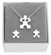Zestawy biżuterii dla kobiet - Srebrny komplet CELEBRYTKA puzzel puzzelek puzel + pudełko SREBRO 925 - miniaturka - grafika 1