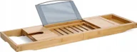 Półki łazienkowe - Zeller Półka na wannę, bambusowa z podstawką na książkę, 70 cm - miniaturka - grafika 1