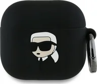 Akcesoria do słuchawek - Karl Lagerfeld KLA4RUNIKK AirPods 4 cover czarny/black Silicone Karl Head 3D - miniaturka - grafika 1