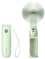 Wentylatory - Mini wentylator Jisulife Handheld Fan Life8 Plus przenośny wiatraczek USB z funkcją powerbanka 4500mAh i latarką - zielony - miniaturka - grafika 1