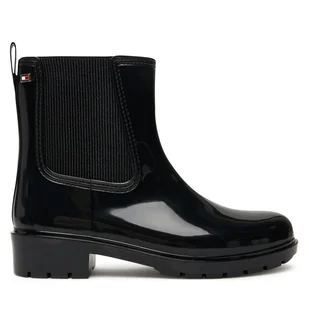 Kalosze Tommy Hilfiger Flag Hardware FW0FW08966 Czarny - Kalosze damskie - miniaturka - grafika 1