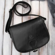 Torebki damskie - Torebka damska skórzana listonoszka ze skóry licowej czarna Paolo Peruzzi T - miniaturka - grafika 1