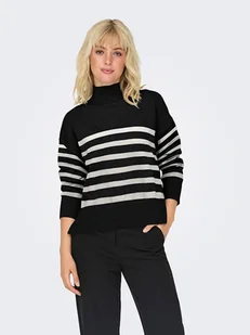 ONLY Sweter "Bari" w kolorze czarno-białym - Swetry damskie - miniaturka - grafika 1