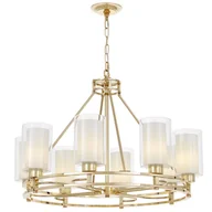 Lampy sufitowe - NOWOCZESNA LAMPA WISZĄCA ZŁOTA MARIETTA W8 - miniaturka - grafika 1