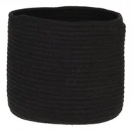 Dekoracje domu - Osłonka na doniczkę bawełniana czarna 20 cm - miniaturka - grafika 1