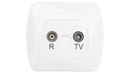 Gniazdka elektryczne - Kontakt Simon Gniazdo ścienne Akord anten. RTV przelotowe AA10/11 biały - miniaturka - grafika 1