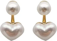 Kolczyki - Kolczyki Serca Perła Złote Perły Stylowe Eleganckie Sztyft Pozłacane - miniaturka - grafika 1