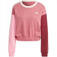 Bluzy damskie - Bluza damska adidas Essentials 3-Stripes Crop różowa IC9875 L - miniaturka - grafika 1