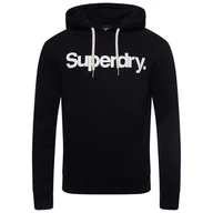 Bluzy męskie - Bluza męska Superdry CL Hood dresowa kangurka czarna-S - miniaturka - grafika 1