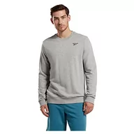 Bluzy męskie - Reebok Męska bluza z lewej klatki piersiowej, średni szary wrzosowy, 2XL, Średni szary wrzos, XXL - miniaturka - grafika 1