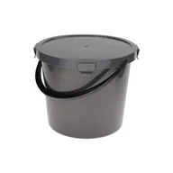 Inne artykuły do sprzątania - Wiadro z pokrywą Berry 10 L PT-6079 szare - miniaturka - grafika 1