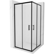 Kabiny prysznicowe - Mexen Rio kabina prysznicowa kwadratowa 90x90 cm, szron, czarna - miniaturka - grafika 1