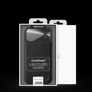 Nillkin CamShield Leather S Case etui iPhone 14 Pro Max pokrowiec z osłoną na aparat czarny - Etui i futerały do telefonów - miniaturka - grafika 5