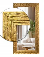 Lustra - Duże Lustro w bogatej stylowej ZŁOTEJ grubej 9cm ramie z drewna 140x60 z13 - miniaturka - grafika 1