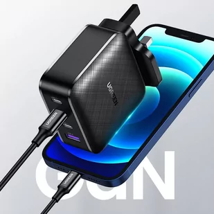 Ugreen szybka ładowarka PPS 65W USB / 3x USB Typ C QC 3.0 Power Delivery SCP FCP AFC (azotek galu)(wtyczka UK) czarny (CD224 70819) - Ładowarki do telefonów - miniaturka - grafika 2