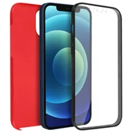 Etui i futerały do telefonów - Etui 360° do iPhone'a 12 / 12 Pro Elastyczny przód i sztywny tył — czerwone - miniaturka - grafika 1