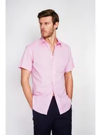Koszule męskie - Secret du Lin Lniana koszula w kolorze jasnoróżowym - miniaturka - grafika 1