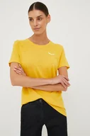 Koszulki sportowe damskie - Salewa T-shirt sportowy Pure Dolomites Hemp kolor żółty - miniaturka - grafika 1
