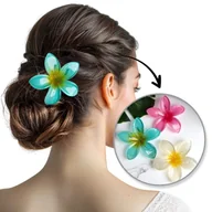 Ozdoby do włosów - Spinka do włosów klamra XL KLIPS kwiat ombre niebieski 6 cm SP405 - miniaturka - grafika 1