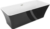 Wanny - Mexen Tonia wanna wolnostojąca 170 x 75 cm, biała/czarna, przelew nikiel szczotkowany - 52171707575-97 - miniaturka - grafika 1