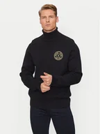 Swetry męskie - Versace Jeans Couture Golf 77GAFM07 Czarny Regular Fit - miniaturka - grafika 1