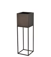 Kwietniki - Kwietnik osłonka stojak Lorient 20x20x67 cm metalowy miedziany loft - miniaturka - grafika 1