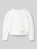 Swetry dla dziewczynek - Bluza z aplikacją z logo - miniaturka - grafika 1