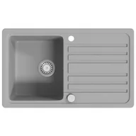 Zlewozmywaki - Szary zlewozmywak granitowy z ociekaczem P5-B37 - miniaturka - grafika 1