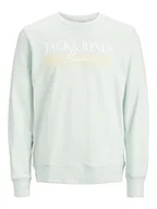 Bluzy męskie - JACK & JONES Jorpalma Branding Sweat Crew Neck bluza męska, jasnoniebieski, XL - miniaturka - grafika 1