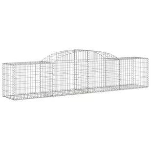 vidaXL Kosze gabionowe, 6 szt., 300x50x60/80 cm, galwanizowane żelazo - Ogrodzenia - miniaturka - grafika 4
