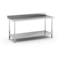 Stoły warsztatowe - B2B Partner Stół roboczy ze stali nierdzewnej z półką, 1800 x 700 x 850 mm WT-C100814 - miniaturka - grafika 1