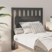 Inne meble do sypialni - Lumarko Wezgłowie łóżka, szare, 95,5x4x100 cm, lite drewno sosnowe - miniaturka - grafika 1