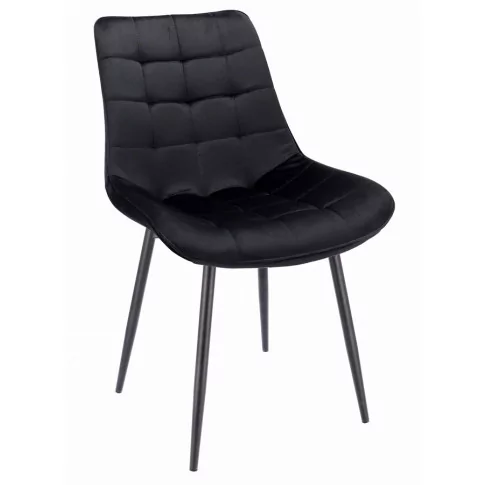 Czarne nowoczesne welurowe krzesło - Amos