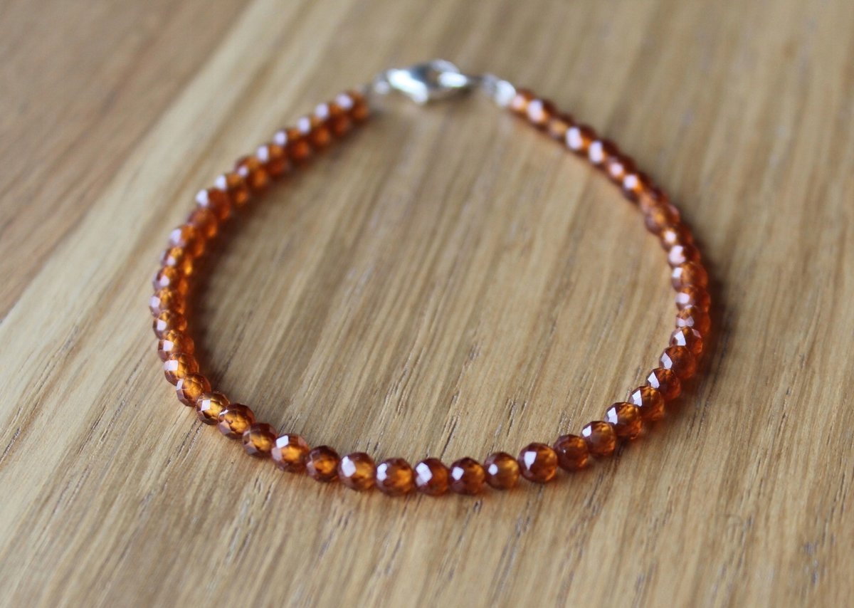 Bransoletka GRANAT POMARAŃCZOWY fasetowany 3,0mm agalag, bez marki, AG00000718