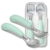 Sztućce dla dzieci - OXO Sztućce metalowe w etui dla dzieci 12m+ OPAL - miniaturka - grafika 1