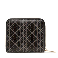 Portfele - Mały Portfel Damski Calvin Klein Emblem Aop Square Zip Around LV04F1089G Czarny - miniaturka - grafika 1