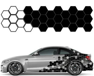 Naklejki na Auto Rysy Uszkodzenia Zadrapania Otarcia Hexagon 30 sztuk - Akcesoria tuningowe - miniaturka - grafika 1