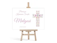 Gadżety na imprezę - Plakat komunijny personalizowany - I Komunia Święta - 60x40 cm - miniaturka - grafika 1