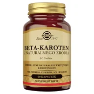 Włosy, skóra, paznokcie - Solgar Naturalny Beta-karoten 7 mg kapsułki - miniaturka - grafika 1