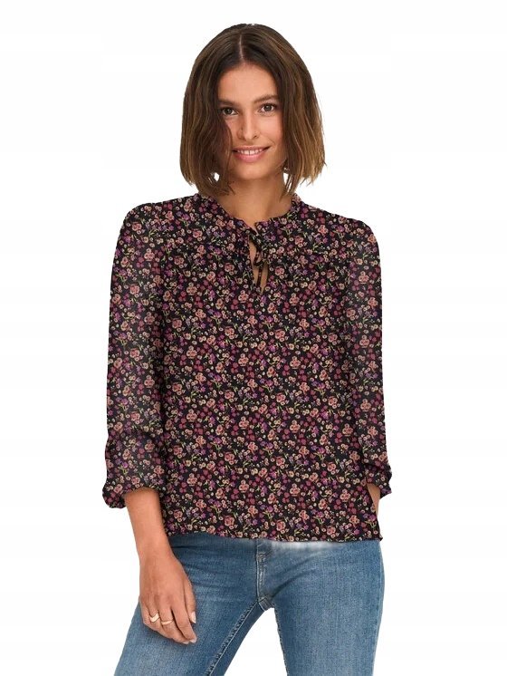 ONLY BLUZKA DAMSKA Z WIĄZANIEM WZÓR PANTERKA XL 2FA