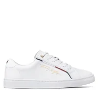 Sneakersy damskie - Sneakersy Tommy Hilfiger Signature Sneaker FW0FW06322 Biały - miniaturka - grafika 1