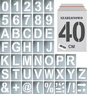 Zestawy piśmiennicze - Szablony malarskie wielorazowe alfabet Litery i Cyfry 40 cm Zestaw 43 szt. - miniaturka - grafika 1