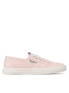 Pepe Jeans Tenisówki Brady W Basic PLS31287 Różowy - Trampki damskie - miniaturka - grafika 1