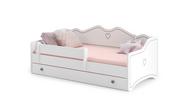 Łóżka dla dzieci i młodzieży - łóżko dziecięce z materacem EMMA 180 x 80 białe szare dla dziewczynki - miniaturka - grafika 1