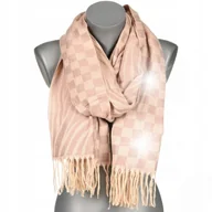 Apaszki i szaliki damskie - Duży Szalik Damski bawełniany ciepły szal frędzle - miniaturka - grafika 1