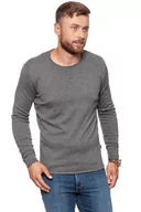 Swetry męskie - Wrangler, Sweter męski, Roll Edge Crew Grey Marl W8624Rgvb, rozmiar XXL - miniaturka - grafika 1