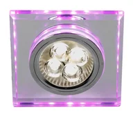 Lampy pozostałe - OPRAWA STROPOWA STAŁA KWADRATOWA SS-22 CH/TR+PK GU10 50W+LED SMD 2,1W FIOLETOWY - miniaturka - grafika 1