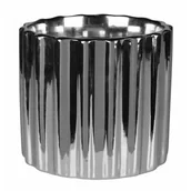 Donice - Osłonka ceramiczna MONY 13,5 x 13,5 x 12 cm srebrna - miniaturka - grafika 1