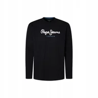 Koszulki męskie - PEPE JEANS KOSZULKA MĘSKA Z DŁUGIM RĘKAWEM EGGO LONG N FUTURE CZARNA r.S - miniaturka - grafika 1